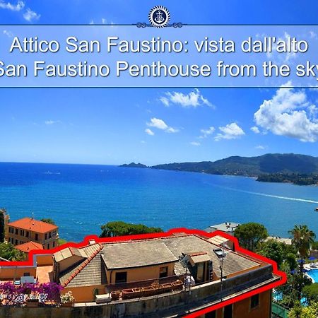 Welcome Riviera - Attico San Faustino 165 Mq Piu 110 Mq Di Terrazza- In Villa 700 ,Vista Mare Strepitosa-100 M Dalla Spiaggia-Parking Esclusivo Rapallo Luaran gambar