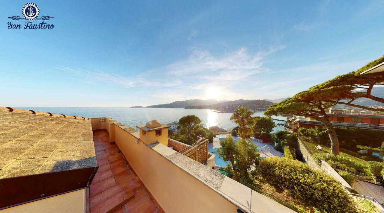 Welcome Riviera - Attico San Faustino 165 Mq Piu 110 Mq Di Terrazza- In Villa 700 ,Vista Mare Strepitosa-100 M Dalla Spiaggia-Parking Esclusivo Rapallo Luaran gambar